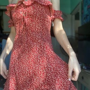 SHEIN floral print mini ruffle dress